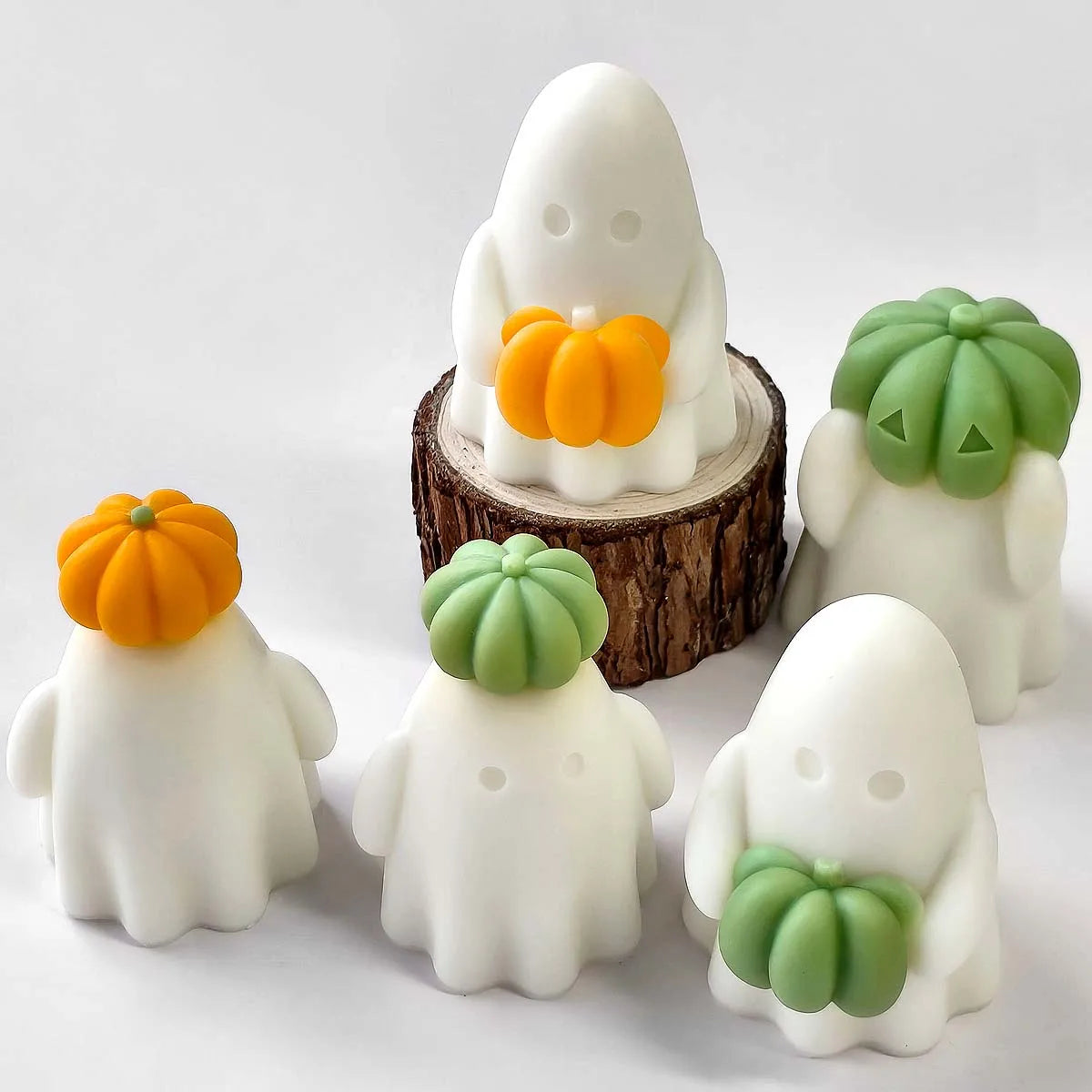 3Pcs Pumpkin Ghost Silicone Candle Molds Set