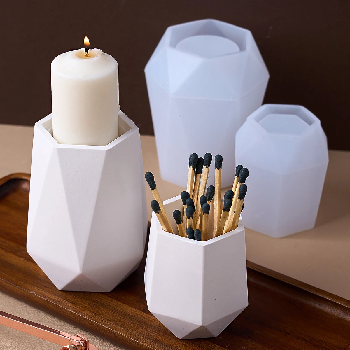 Hexagonal Candle Jar Silicone Mold.