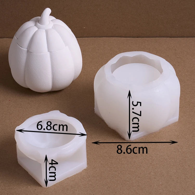 Pumpkin Jar Silicone Mold with Lid