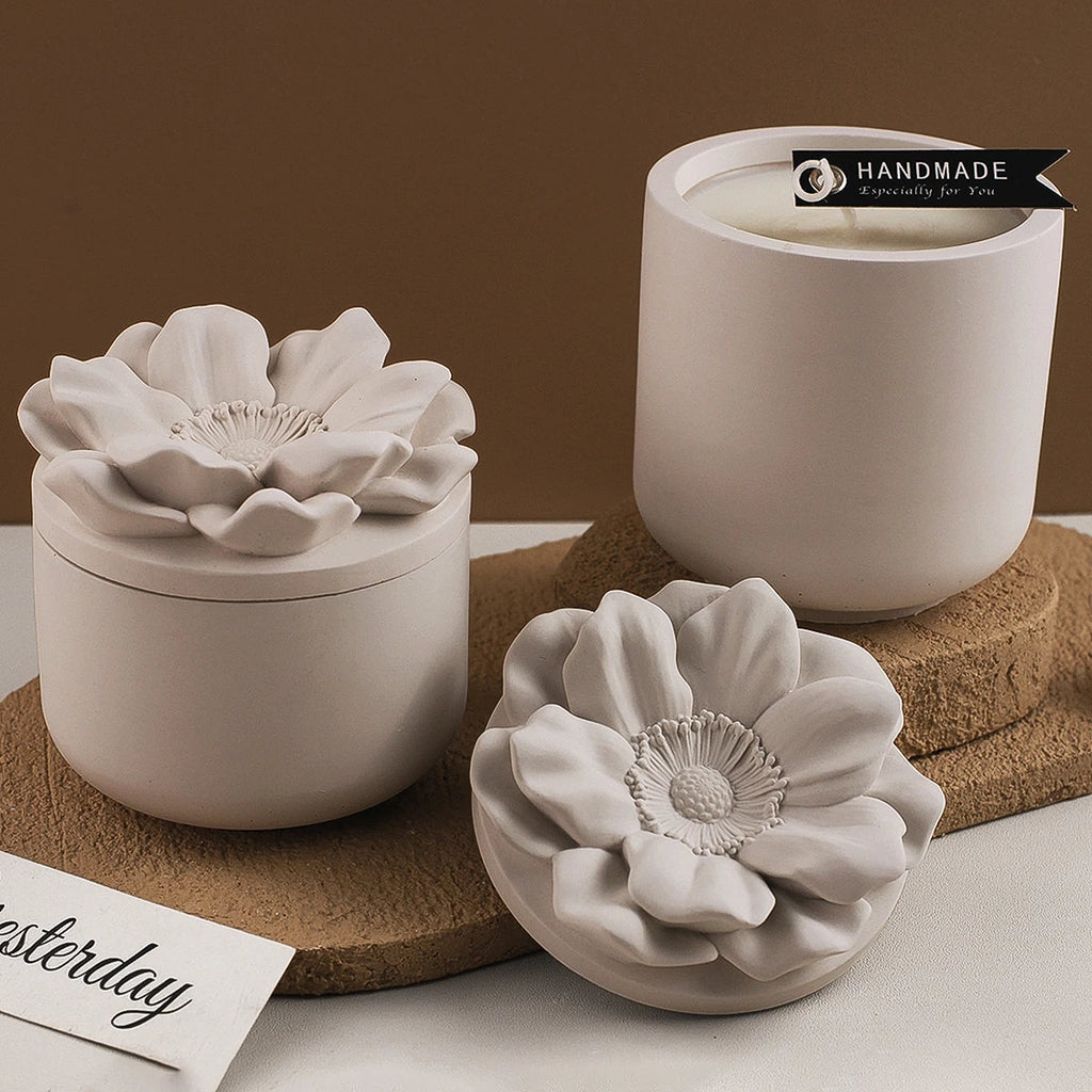 Floral Candle Cup Silicone Mold
