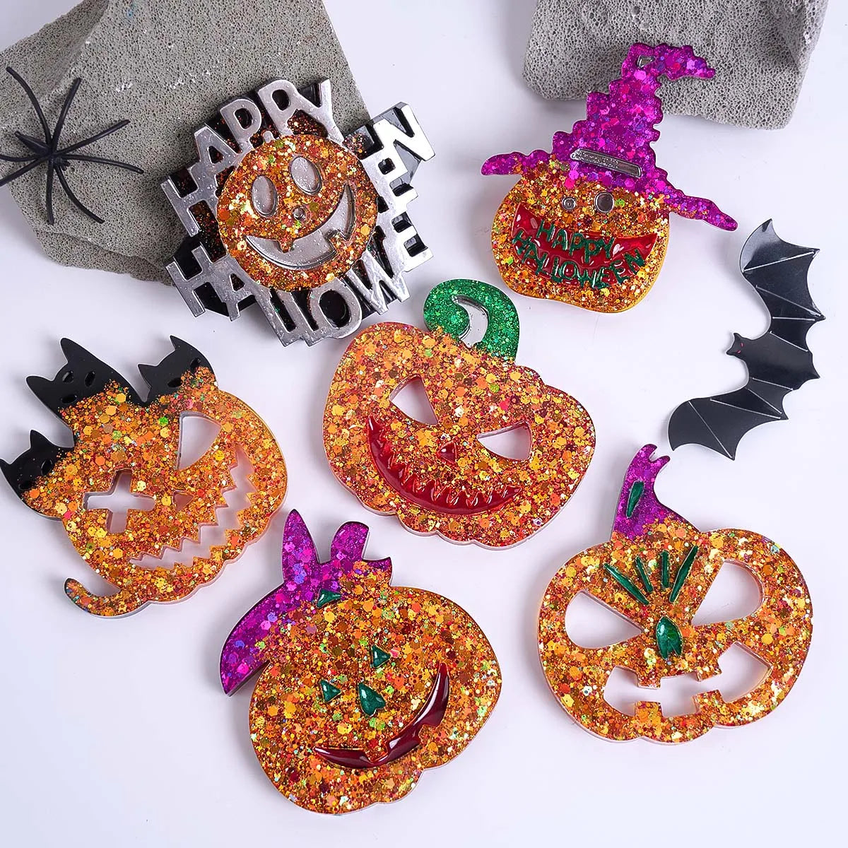 6 in 1 Halloween Pumpkin Silicone Resin Mold