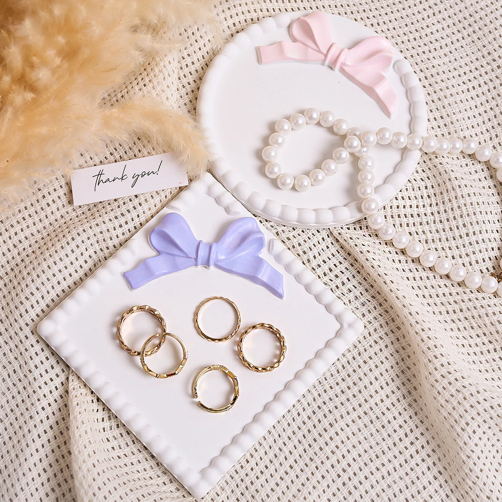 Square Round Bow Bubble Bead Coaster Silicone Mold