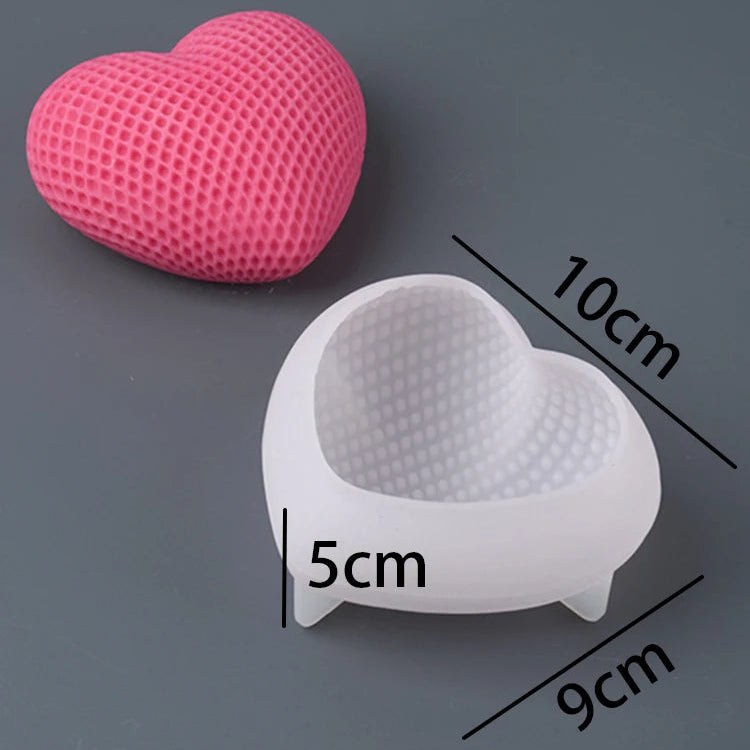 Lumea Woven Silicone Heart Candle Mold Large