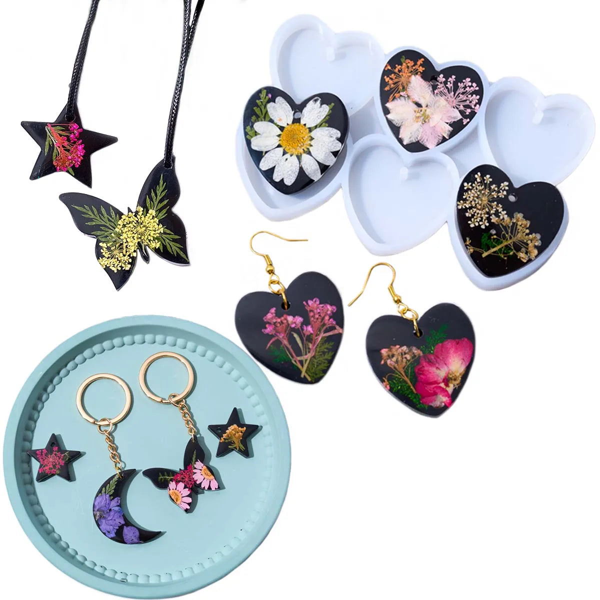6 in 1 Resin Earring Pendant Silicone Mold