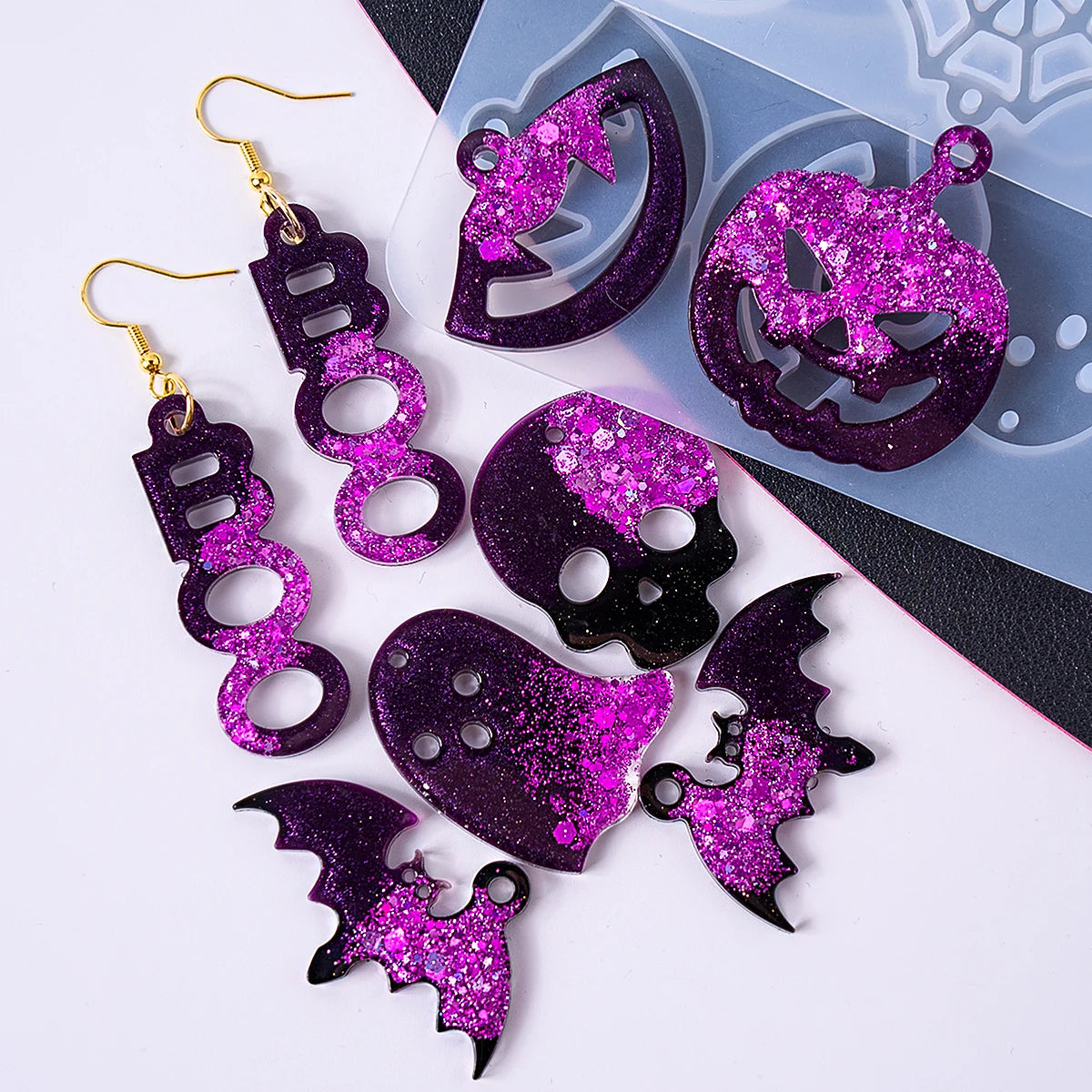 2Pcs Halloween Jewelry Silicone Mold Set