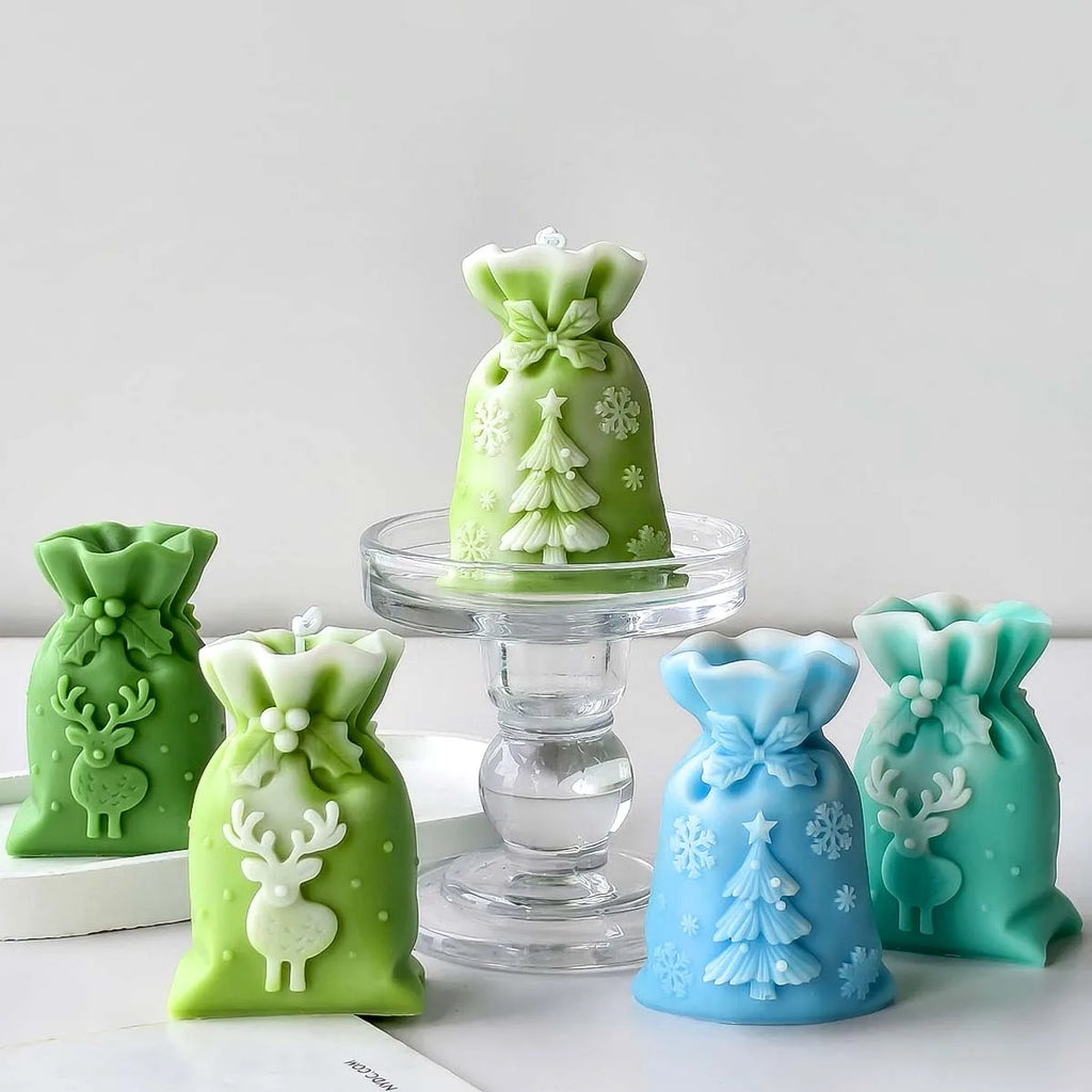 Christmas Gift Bag Candle Silicone Mold
