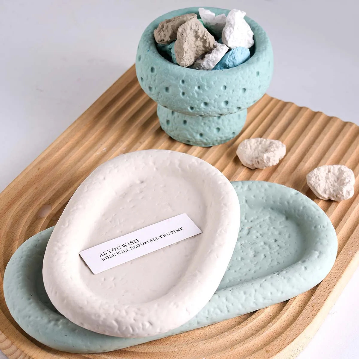 Lunar Rock Candle Cup Tray Silicone Mold.
