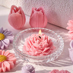 5 Piece Romantic Flower Candle Mold Set