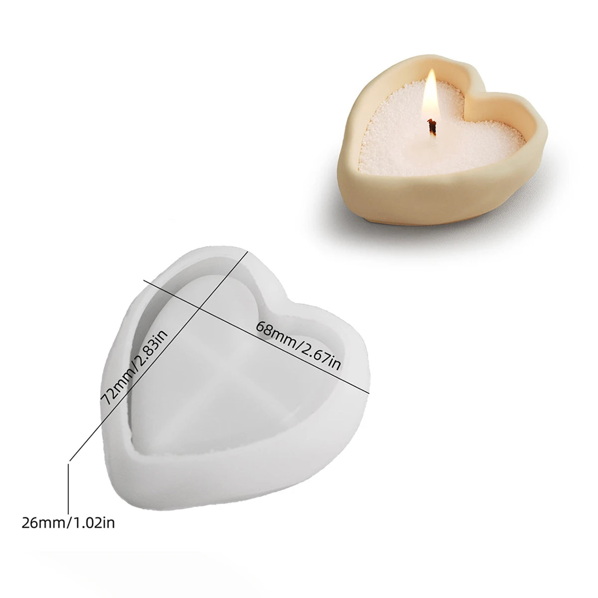 Heart-Shaped Candle Holder Bowl Silicone Mold