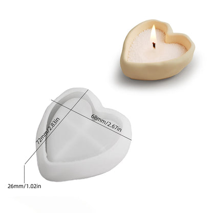 Heart-Shaped Candle Holder Bowl Silicone Mold