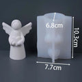 Minimalist Standing Angel Silicone Mold Holding heart