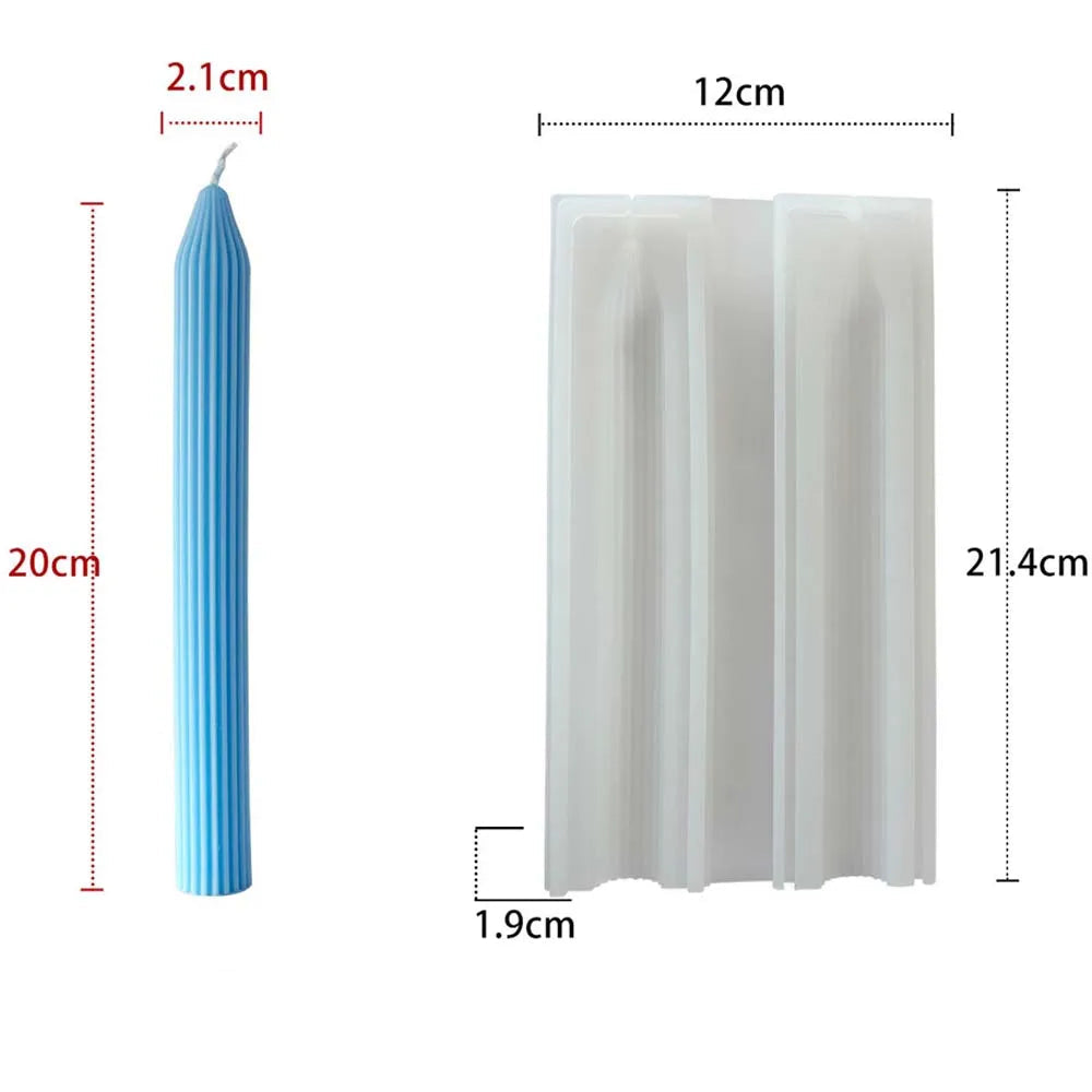 Geometric Rod Candle Mold Ribbed Rod