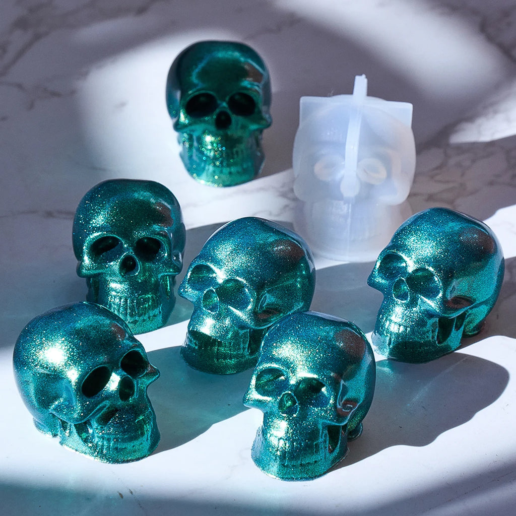 10Pcs Mini 3D Skull Resin Molds Set