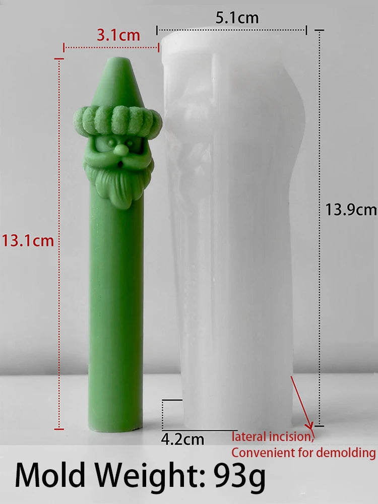 Santa Claus Tall Candle Silicone Mold