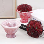 Rose Candle Cup Silicone Mold with Lid.