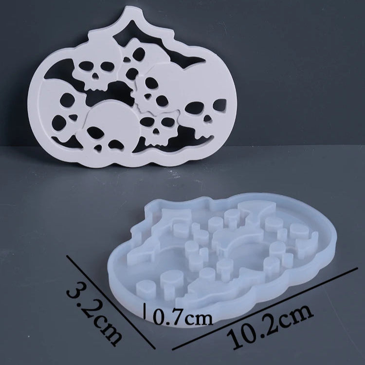 Halloween Pumpkin Silhouette Lamp Silicone Mold Lid B