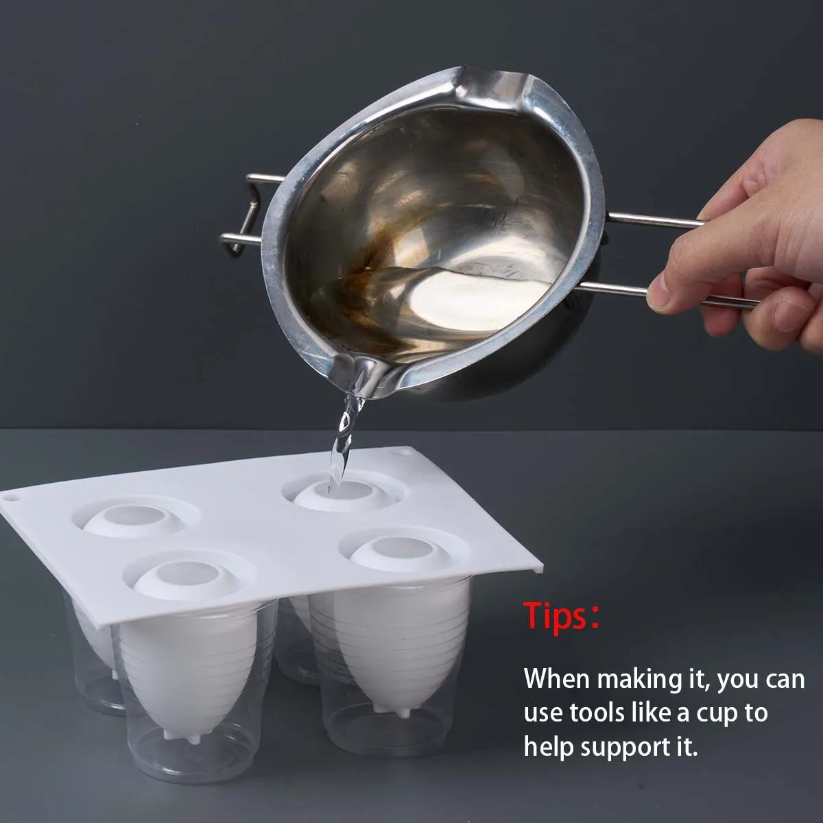 4 Cavity Egg Candle Mold