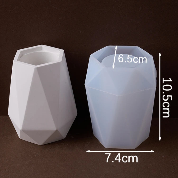 Hexagonal Candle Jar Silicone Mold.