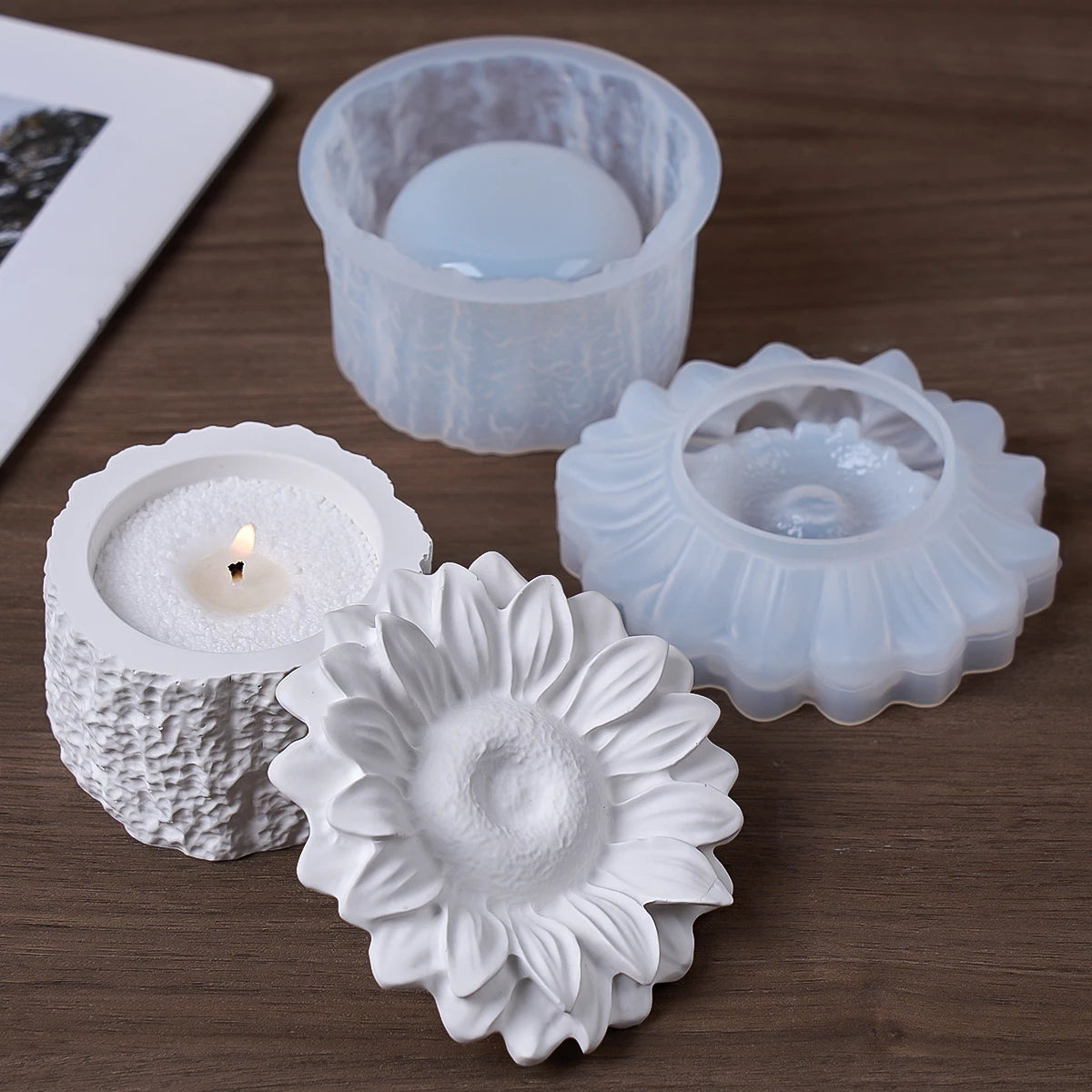 Sunflower Silicone Mold Set for Storage Jar