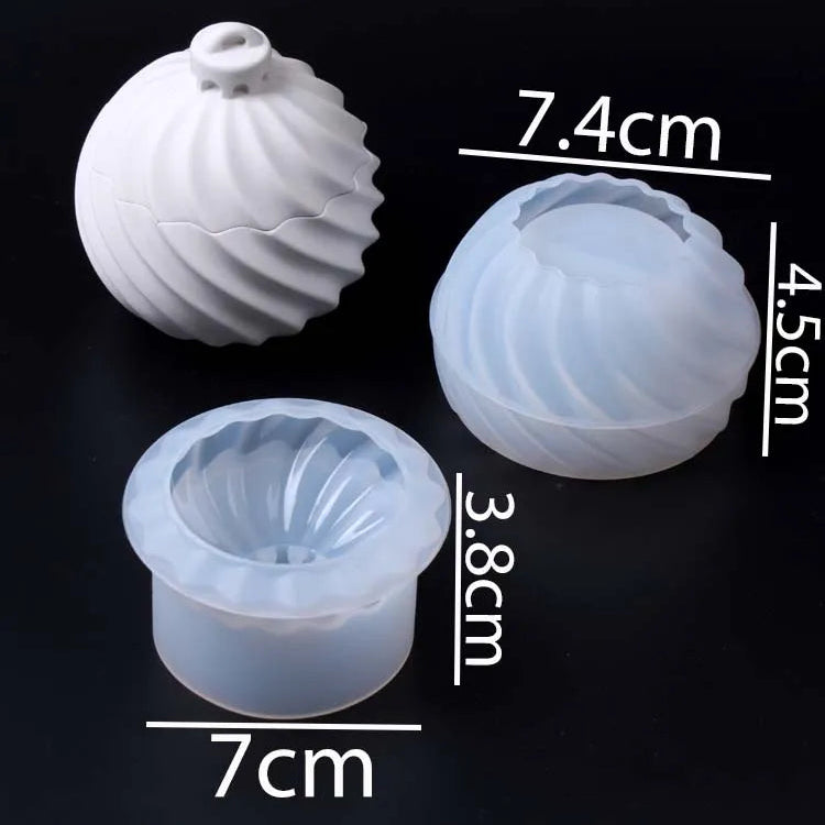 Twisted Ribbed Round Candle Jar Mold with Lid Spiral Twist Round Jar Mold