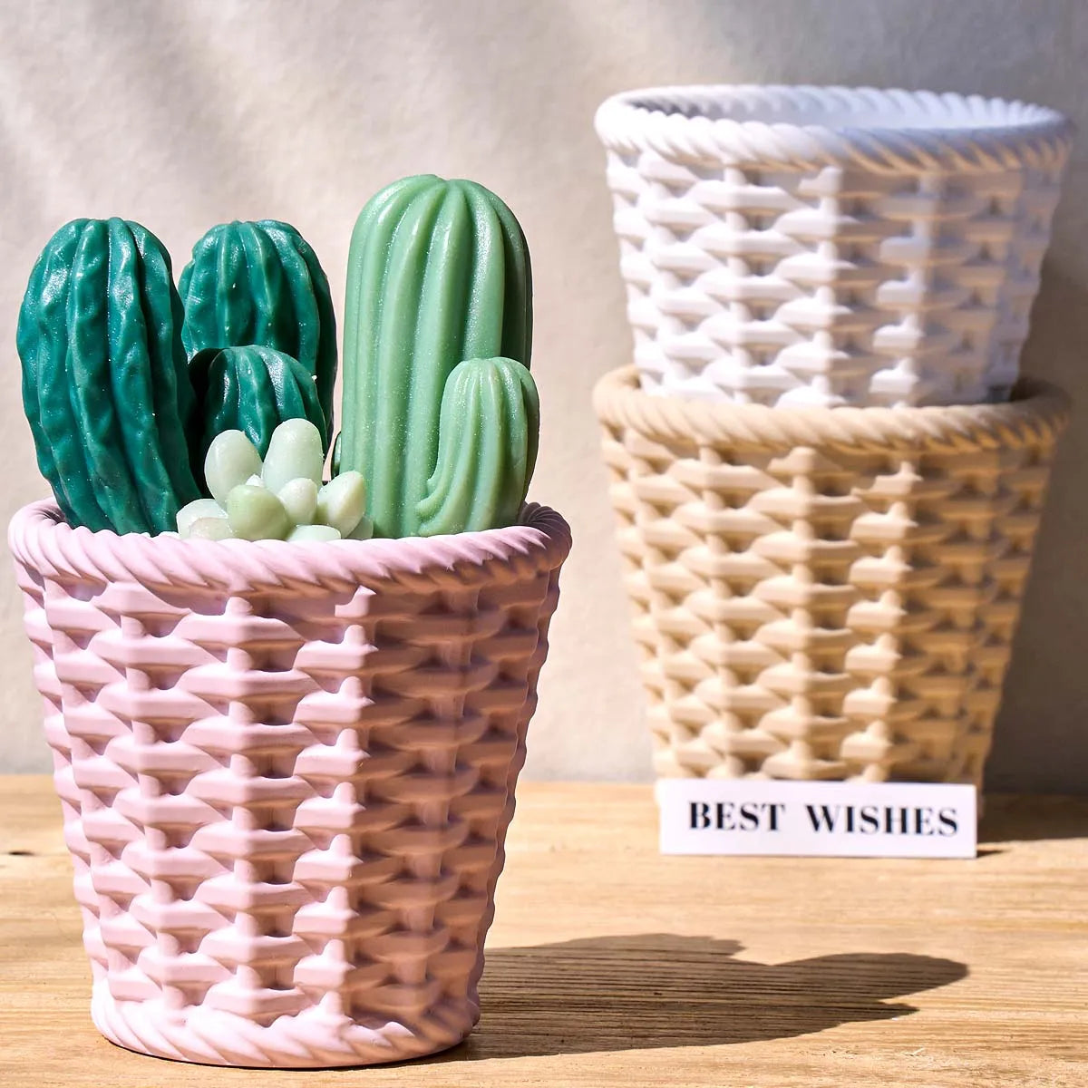 Roven Plait Basket Candle Vessel Silicone Mold