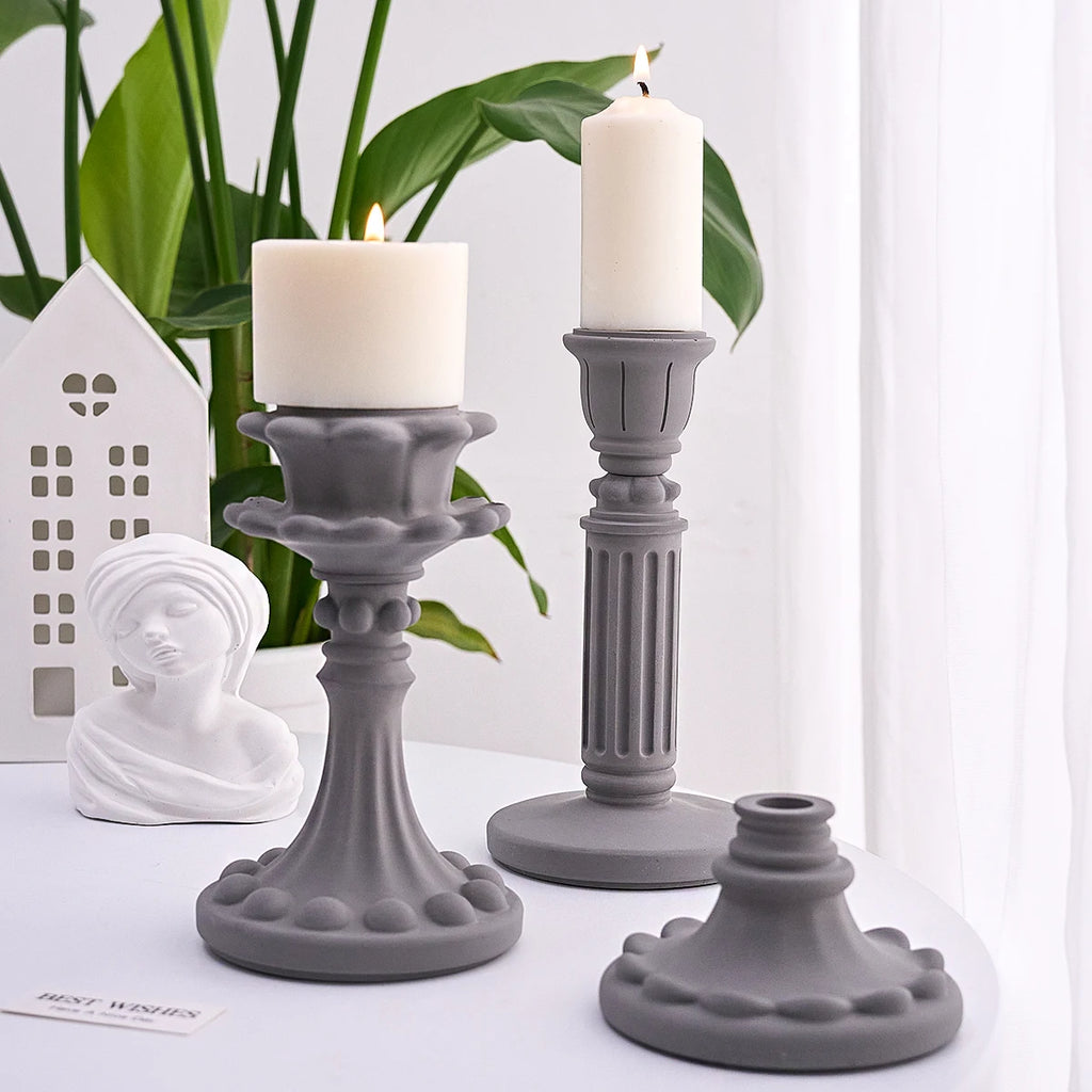 European Style Pillar Candle Base Molds