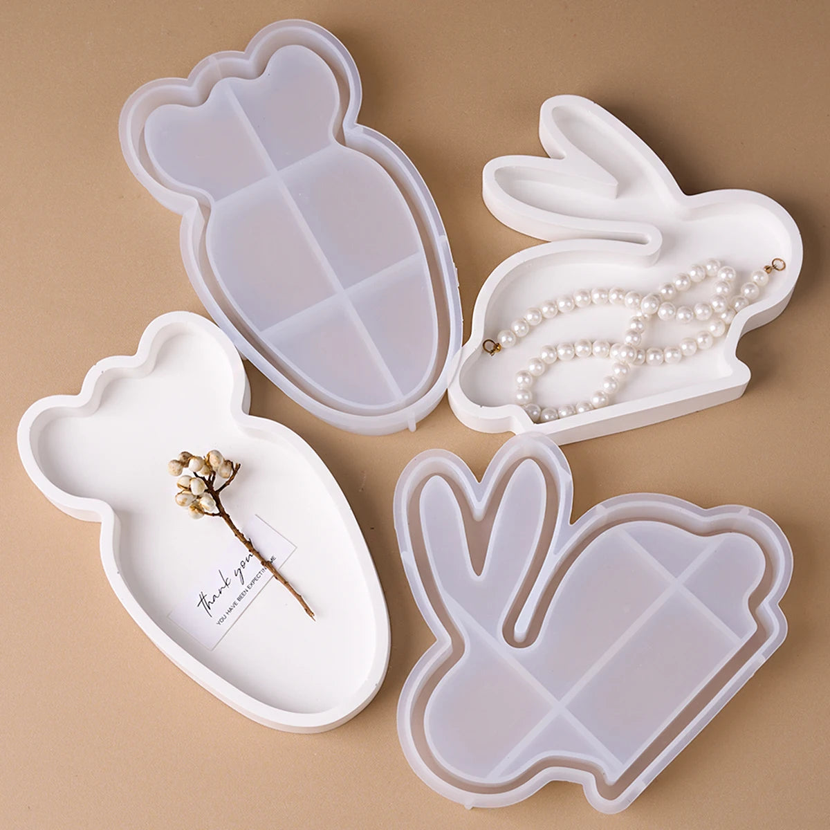 Rabbit Carrot Storage Tray Silicone Mold.