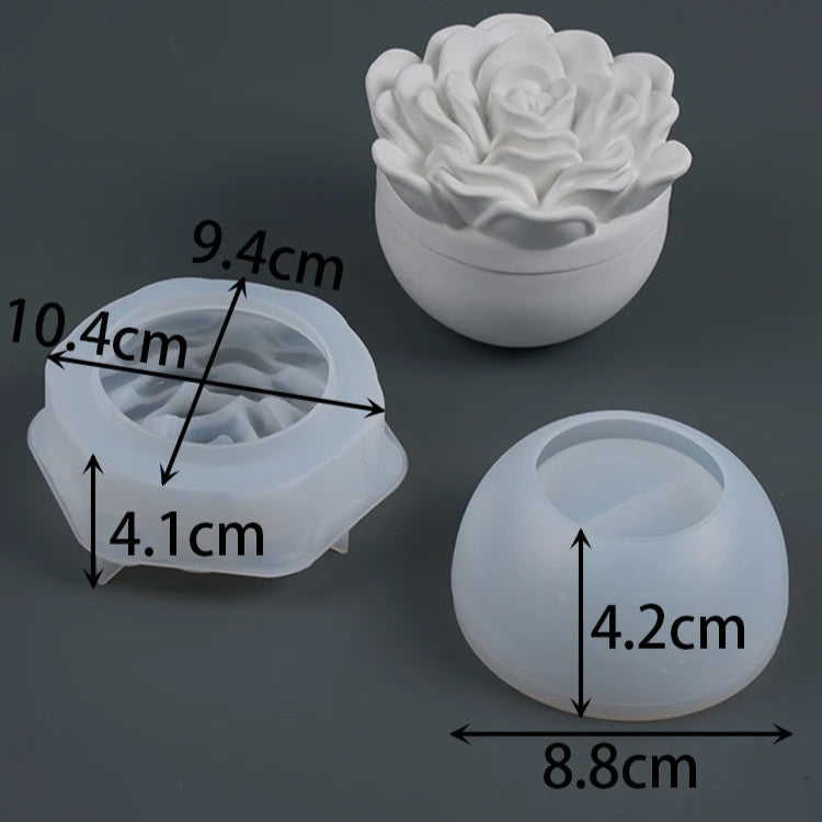 Flower Candle Jar Silicone Mold for Crafts