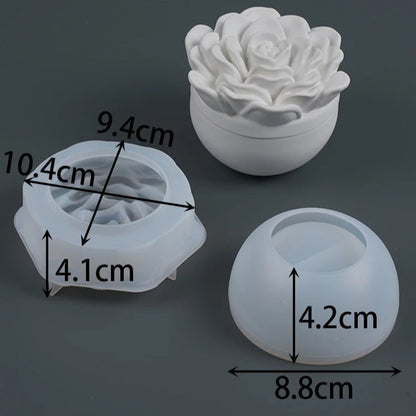 Flower Candle Jar Silicone Mold for Crafts