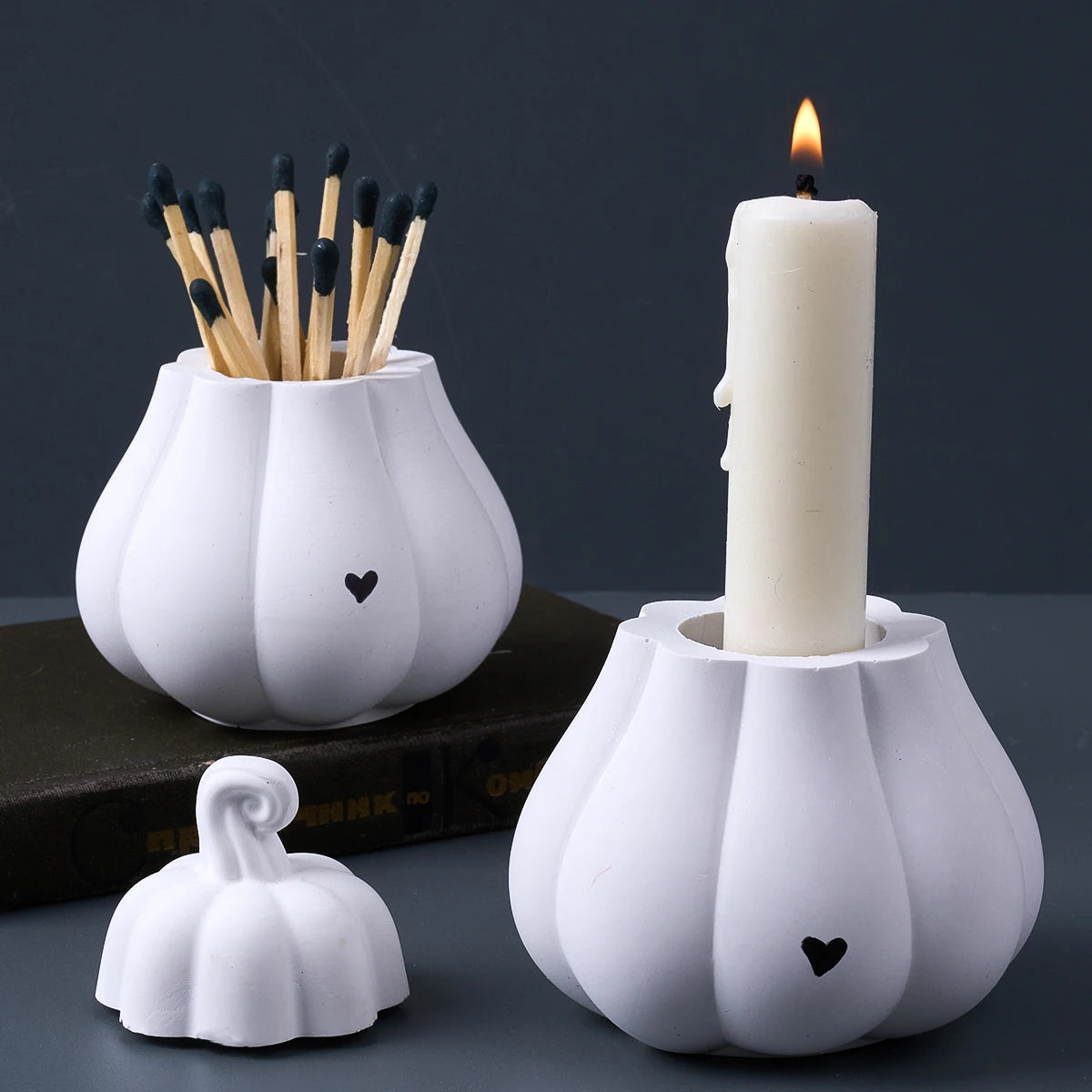 Pumpkin Candle Holder Silicone Molds Set