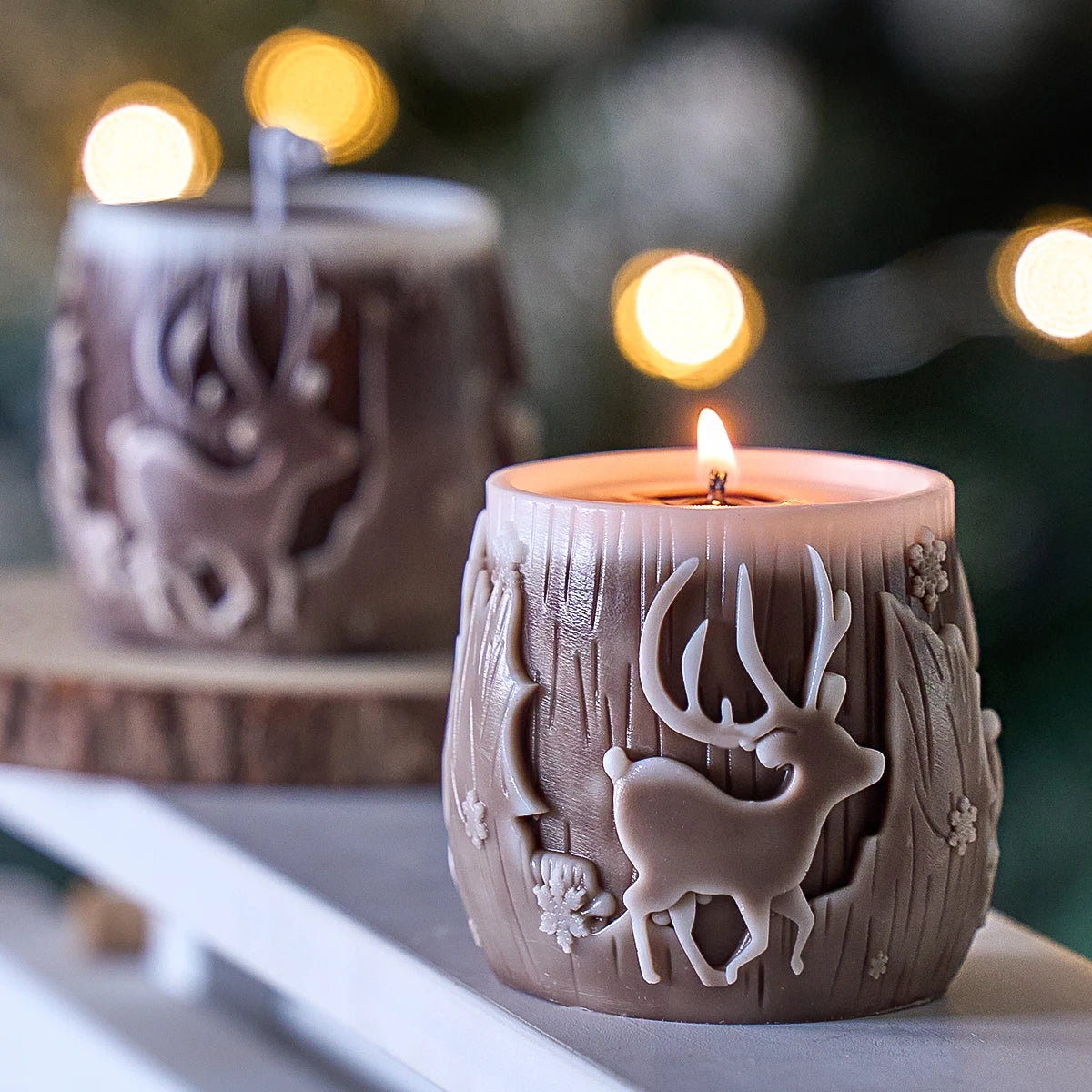 Christmas Reindeer Candle Silicone Mold