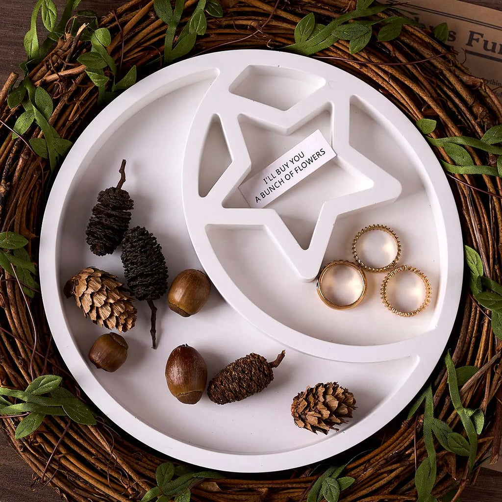 Round Moon Star Tray Silicone Mold.