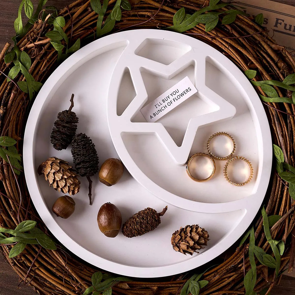 Round Moon Star Tray Silicone Mold.