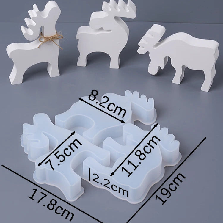 3 in 1 Elk Ornament Silicone Mold.