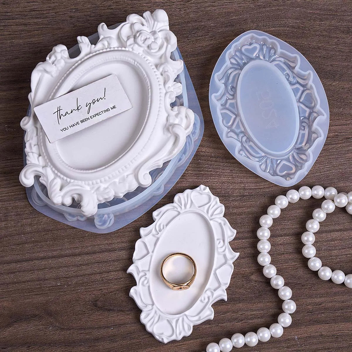 European-Style Vintage Oval Frame Silicone Mold