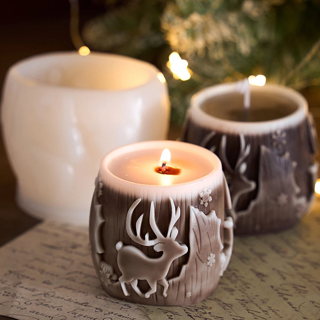 Christmas Reindeer Candle Silicone Mold