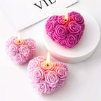 Bloomed Heart Rose Candle Mold