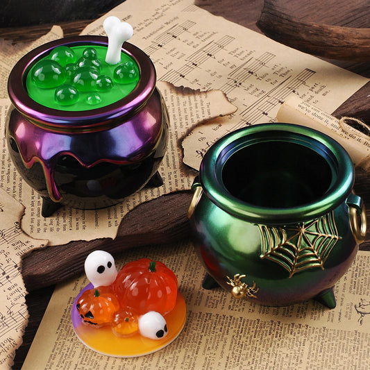 Halloween Cauldron Silicone Mold with Lid for Resin Crafts