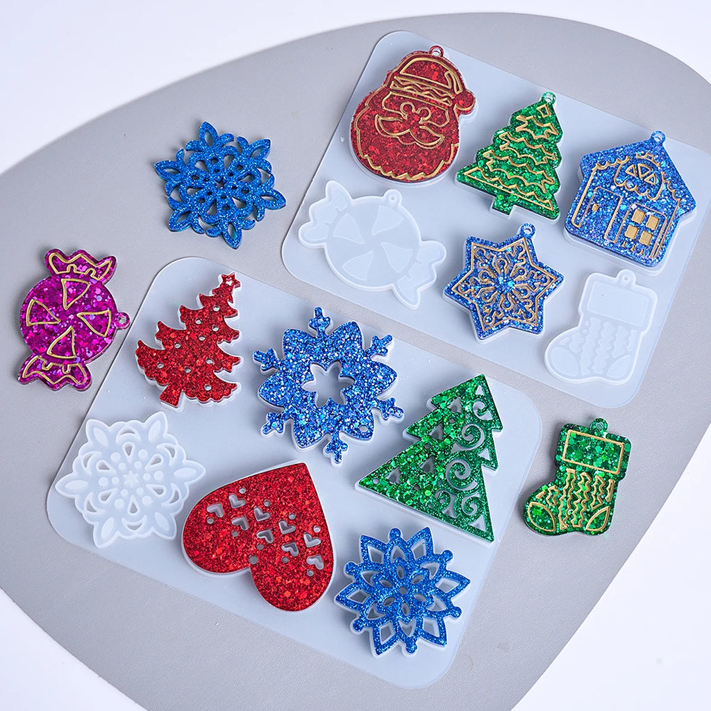 Christmas Epoxy Resin Silicone Pendant Mold