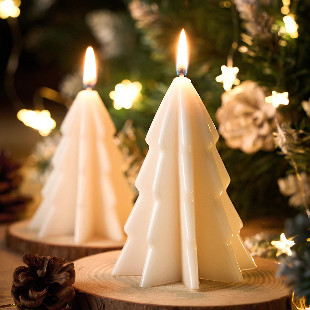 3D Folded Christmas Tree Candle Silicone Mold