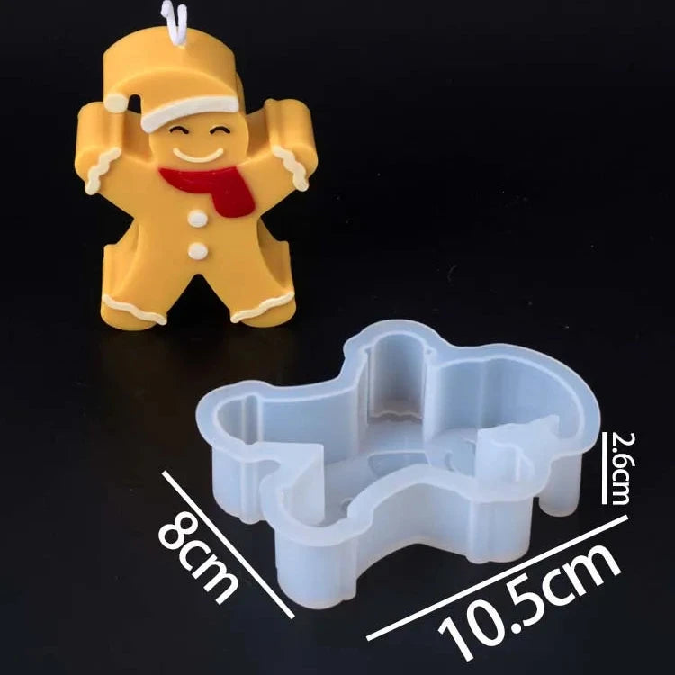 Frostell Piped-Trim Gingerbread Family Silicone Candle Mold