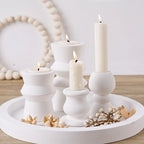 Geometric Roman Column Candle Holder Silicone Mold.