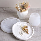 2-Piece Ribbed Mushroom Pedestal Tray Mold Set