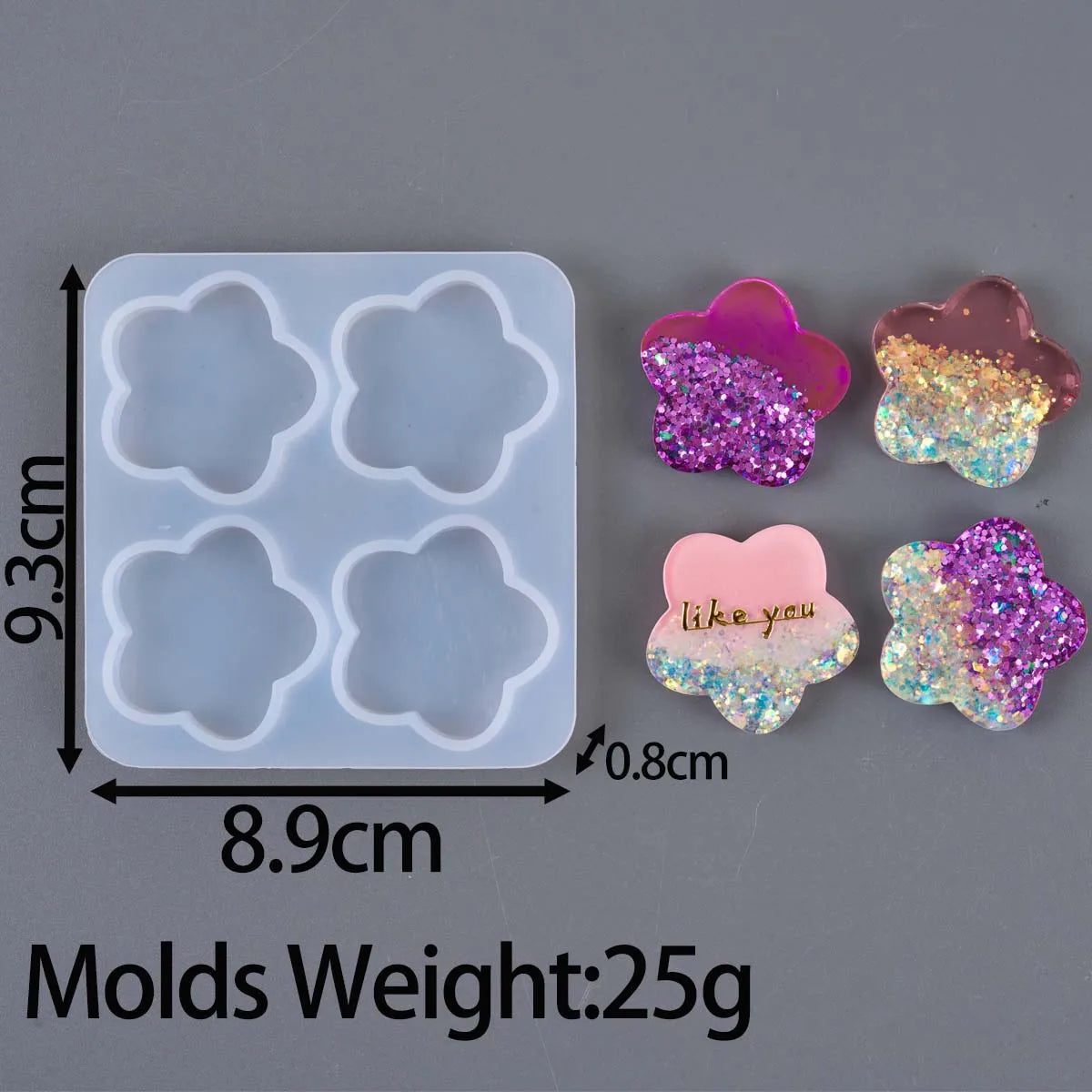 4 Cavities Pendant Silicone Molds.