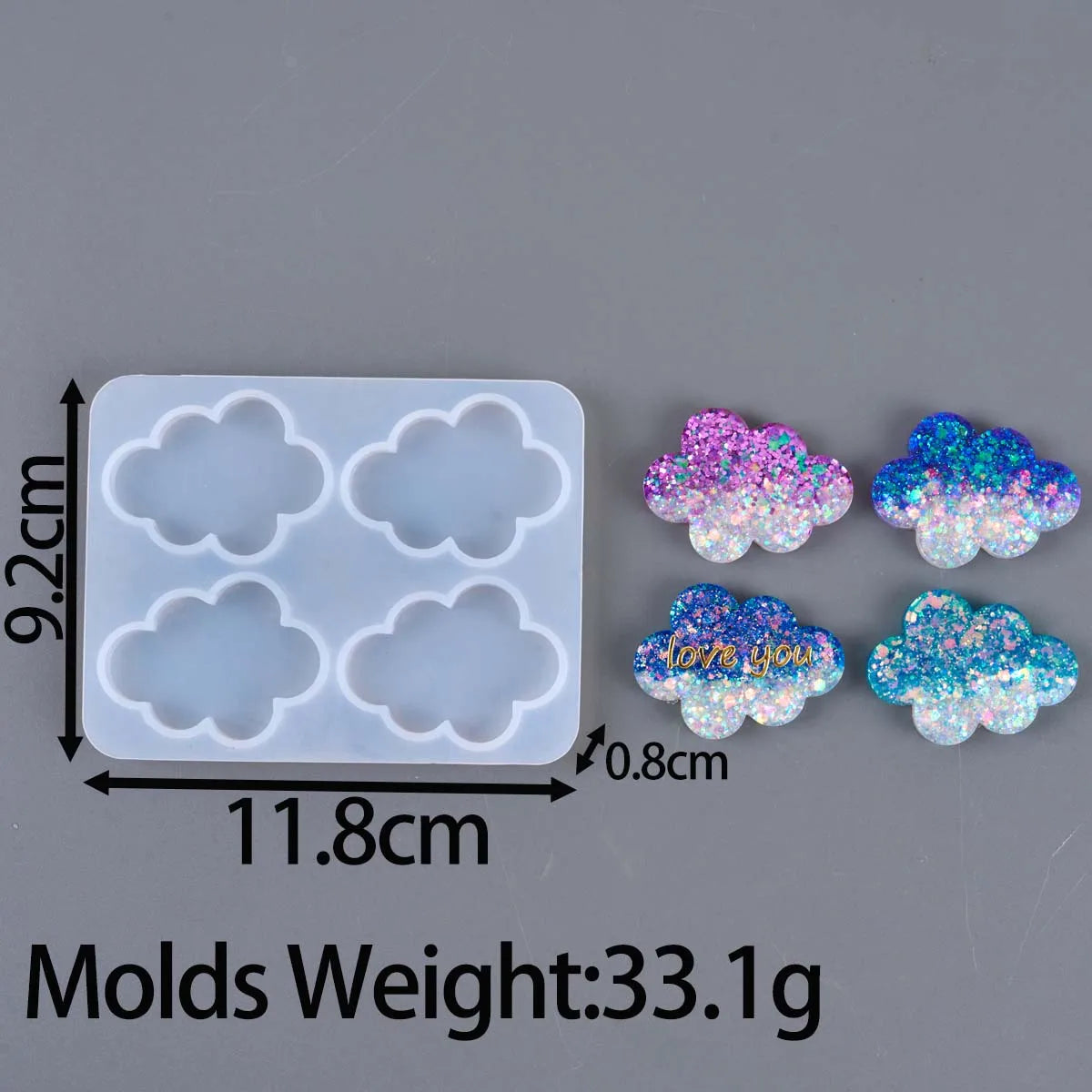 4 Cavities Pendant Silicone Molds.