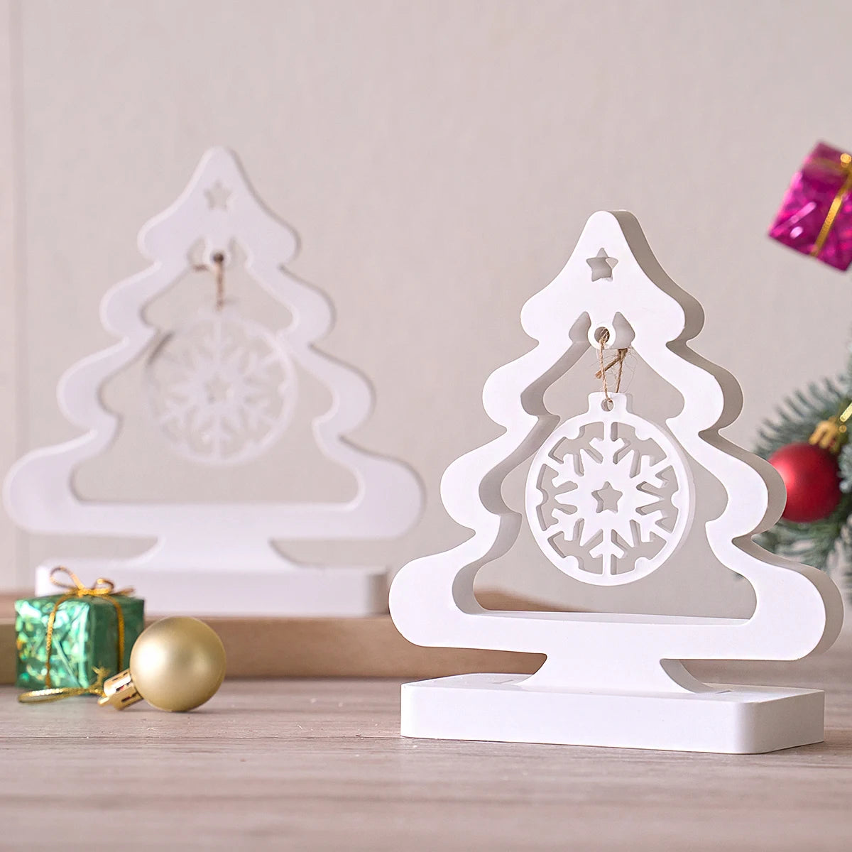 Christmas Tree Silicone Mold with Snowflake Ornament Design