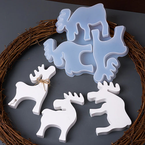 3 in 1 Elk Ornament Silicone Mold.