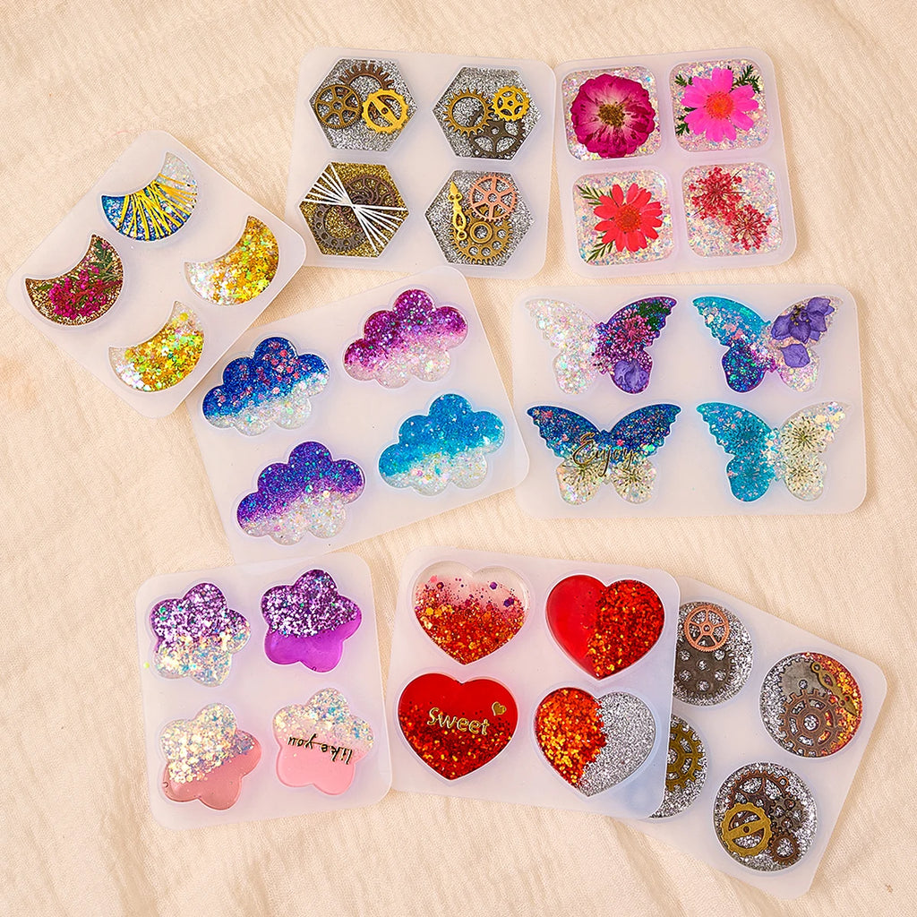 4 Cavities Pendant Silicone Molds