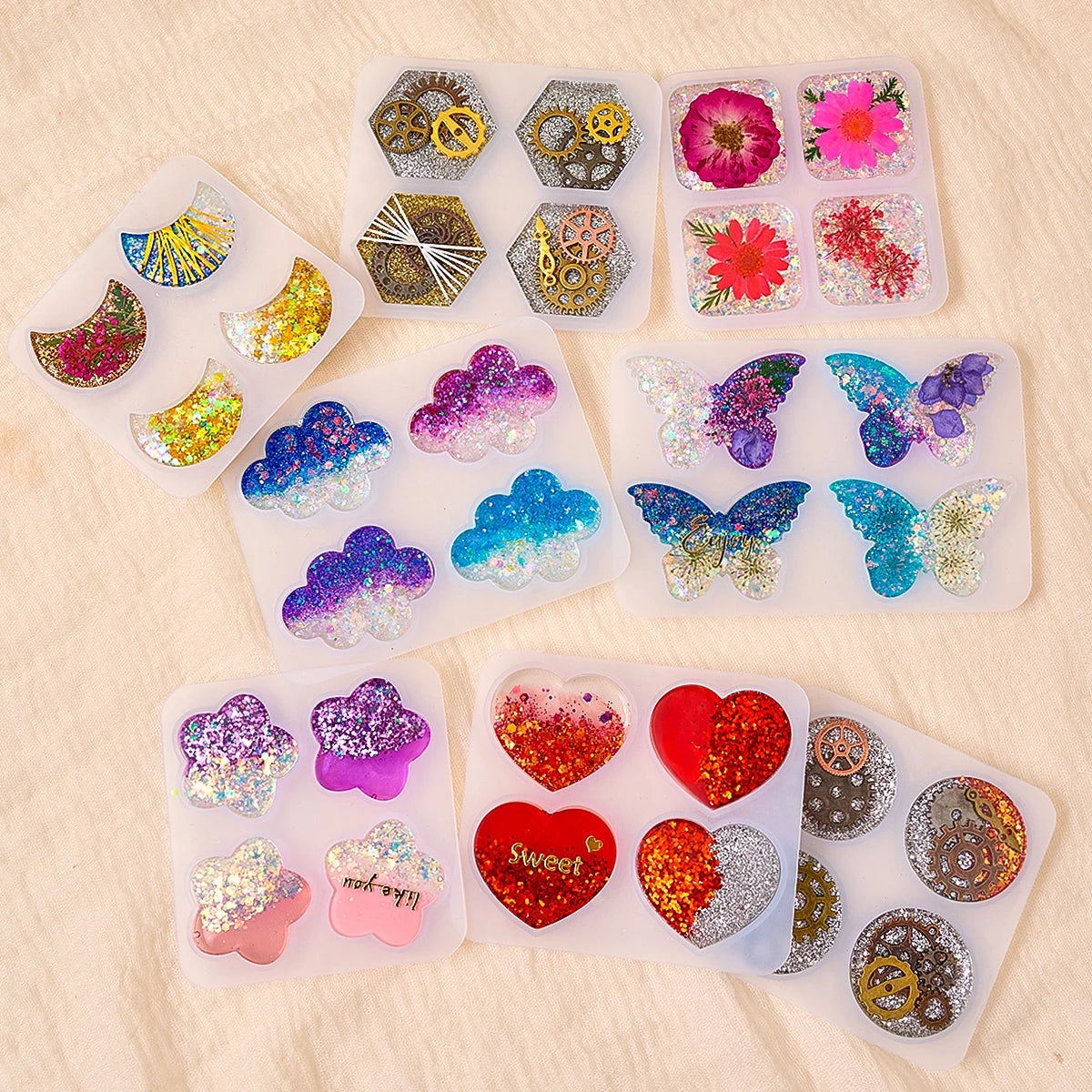 4 Cavities Pendant Silicone Molds.