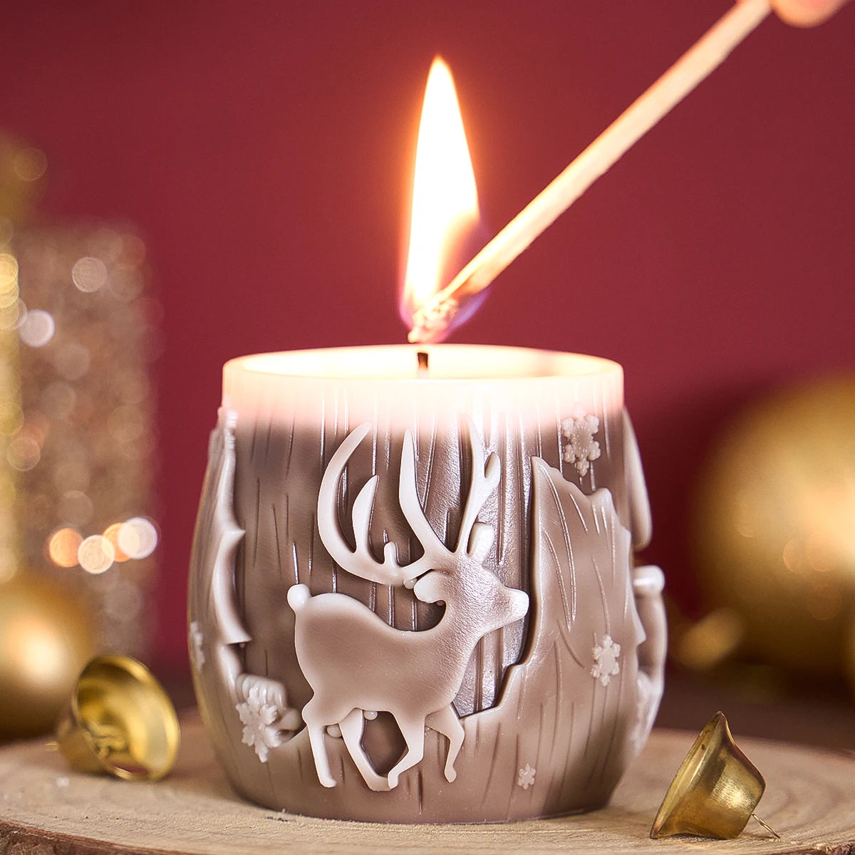 Christmas Reindeer Candle Silicone Mold